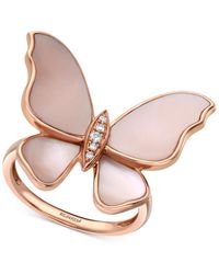 Effy - Effy Mother-of-pearl & Diamond Accent Butterfly Ring - Lyst