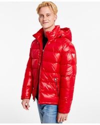 Guess - Hooded Puffer Coat - Lyst