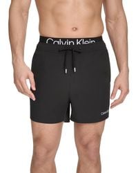 Calvin Klein - Logo Elastic Waist Modern Euro 5" Volley Swim Trunks - Lyst