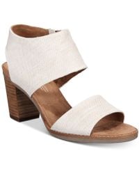 TOMS Tan Leather Women's Majorca Cutout Sandals in Brown - Lyst