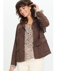 Olsen - Faux Suede Fringe Jacket - Lyst