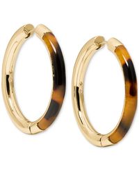 Kate Spade - Gold-tone Interlock Medium Hoop Earrings - Lyst