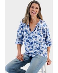 Style & Co. - Petite Wind Garden Gathered Knit Blouse - Lyst