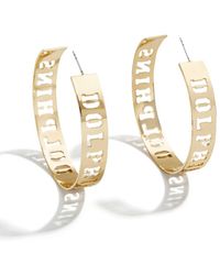 WEAR by Erin Andrews - X Baublebar Gold Miami Dolphins Large Cutout Hoop Earrings - Lyst