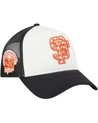 KTZ - White/black San Francisco Giants Checkered Flag A-frame Trucker 9forty Adjustable Hat - Lyst