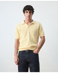 Mango - Cotton Knitted Structure Polo Shirt - Lyst