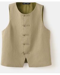 Mango - toggles Striped Vest - Lyst