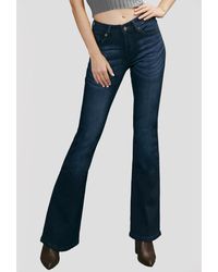 Kancan - Mid Rise Soft Stretch Faded Flare Jeans - Lyst