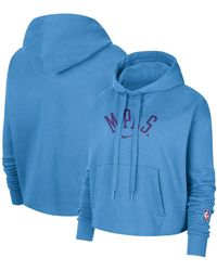 Nike - Los Angeles Lakers 2021/22 City Edition Essential Logo Cropped Pullover Hoodie - Lyst