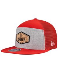 KTZ - Gray/red Kansas City Chiefs Cork Split Panel 9fifty Trucker Snapback Hat - Lyst