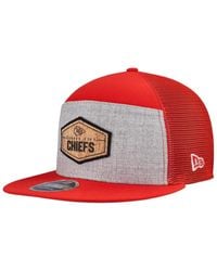 KTZ - Gray/red Kansas City Chiefs Cork Split Panel 9fifty Trucker Snapback Hat - Lyst