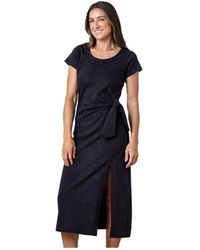 Hope & Henry - Organic Short Sleeve Knit Tie Midi Dress - Lyst