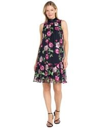 R & M Richards - Petite Embroidered Trapeze Sleeveless Mini Dress - Lyst