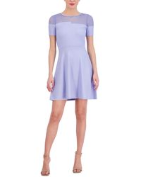 Vince Camuto - Jewel-neck Ribbed Fit & Flare Dress - Lyst