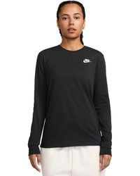 Nike - Sportswear Club Cotton Long-sleeve T-shirt - Lyst