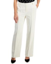 Anne Klein - Mid Rise Pintucked Wide-leg Pants - Lyst