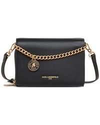 Karl Lagerfeld - Lourdes Small Leather Crossbody - Lyst