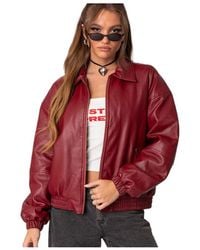 Edikted - Halley Faux Leather Bomber Jacket - Lyst