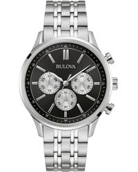 Bulova - Chronograph Classic Stainless Steel Bracelet Watch 42mm - Lyst