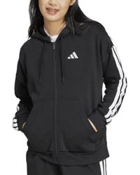 adidas - 3-stripe Logo Zip Hooded Track Jacket - Lyst