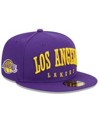 KTZ - Los Angeles Lakers Big Arch Text 59fifty Fitted Hat - Lyst