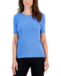 Tahari - Short-sleeve Crewneck T-shirt Sweater - Lyst