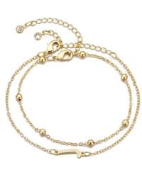 Adornia - Gold Initial Bracelet Set - Lyst