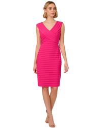 Adrianna Papell - Banded Jersey Sheath Dress - Lyst