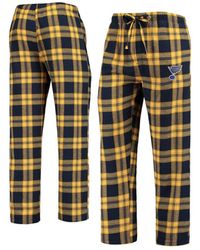 Concepts Sport Navy And Gold Nashville Predators Takeaway Plaid Flannel  Pants in Green for Men | Lyst