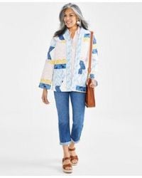 Style & Co. - Style Co Quilted Jacket Cotton Shirt Girlfriend Jeans Created For Macys - Lyst