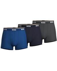 BOSS - Power Three Pack Stretch Cotton Boxer Briefs With Logos Nos Size: L - Lyst