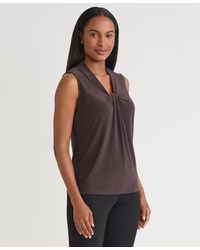 Kasper - Sleeveless Knot Front Jersey Top - Lyst
