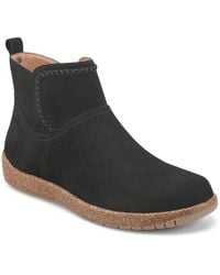 Earth - Rosin Cross Stitch Side Zip Round Toe Booties - Lyst