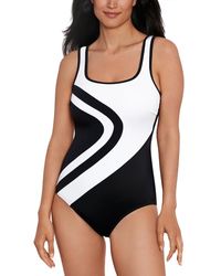 Swim Solutions - Shape Solver Sport For Colorblocked One-piece Swimsuit - Lyst