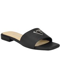 Guess - Tamsea One Band Square Toe Slide Flat Sandals - Lyst