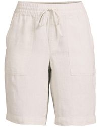 Lands' End - High Rise Drawstring A-line 10" Linen Shorts - Lyst