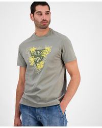 Guess - Flower Triangle Short Sleeve Logo Graphic T-shirt - Lyst