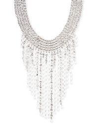 Givenchy - Silver-tone Crystal & Imitation Pearl Fringe Statement Necklace - Lyst