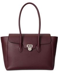 Ralph Lauren - Pebbled Leather Extra-large Tanner Satchel - Lyst