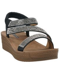 Gc Shoes - Ruby Embellished Cross Strap Wedge Sandals - Lyst