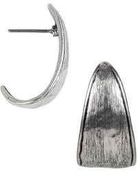 Patricia Nash - Silver-tone Hammered J-hoop Earrings - Lyst