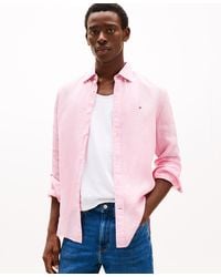 Tommy Hilfiger - Pigment-dyed Linen Button-down Long Sleeve Shirt - Lyst