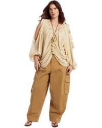 June + Vie - June + Vie Draped Off-the-shoulder Blouse - Lyst