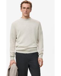 Mango - Structured Wool-blend Knitted Sweater - Lyst