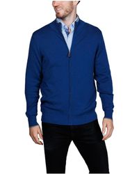 Tailorbyrd - Fine Knit Full Zip Mock Neck Sweater - Lyst