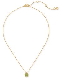 Kate Spade - Lucky Charm Gold-tone Pave Crystal Clover Pendant Necklace - Lyst