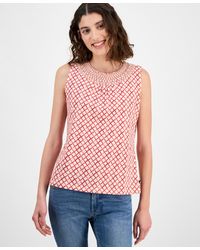 Nautica - Smocked-neck Tank Top - Lyst