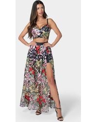 Bebe - Floral Embroidered Two Piece Set - Lyst