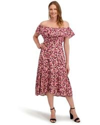 Laundry by Shelli Segal - Emily Off Shoulder Ruffle Dress - Lyst
