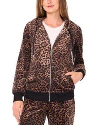 Vince Camuto - Velour Animal Print Zip Front Hoodie Jacket Xs 3x - Lyst